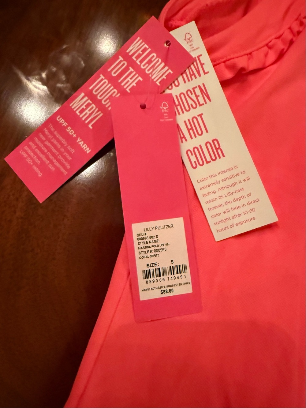 Lilly Pulitzer MARTINA POLO UPF 581
STYLE #: 000993 NWT - Picture 3 of 4